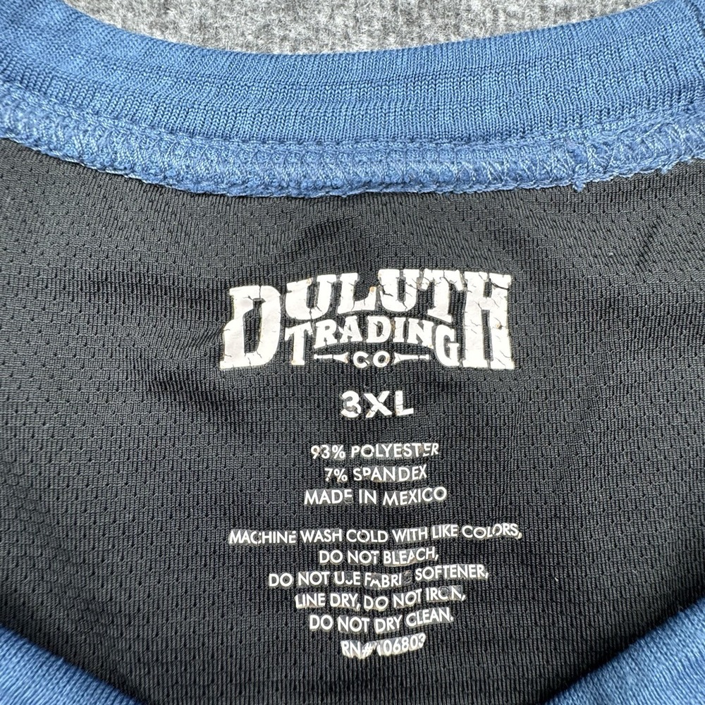Duluth Trading Company Baselayer Men 3XL Blue Grid Fleece‎ Long Sleeve Polartec - Picture 3 of 14